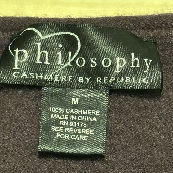 Philosophy Cashmere by Republic Women M Sweater Split Hem Tunic Purple - Picture 7 of 9